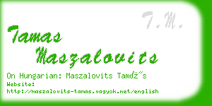 tamas maszalovits business card